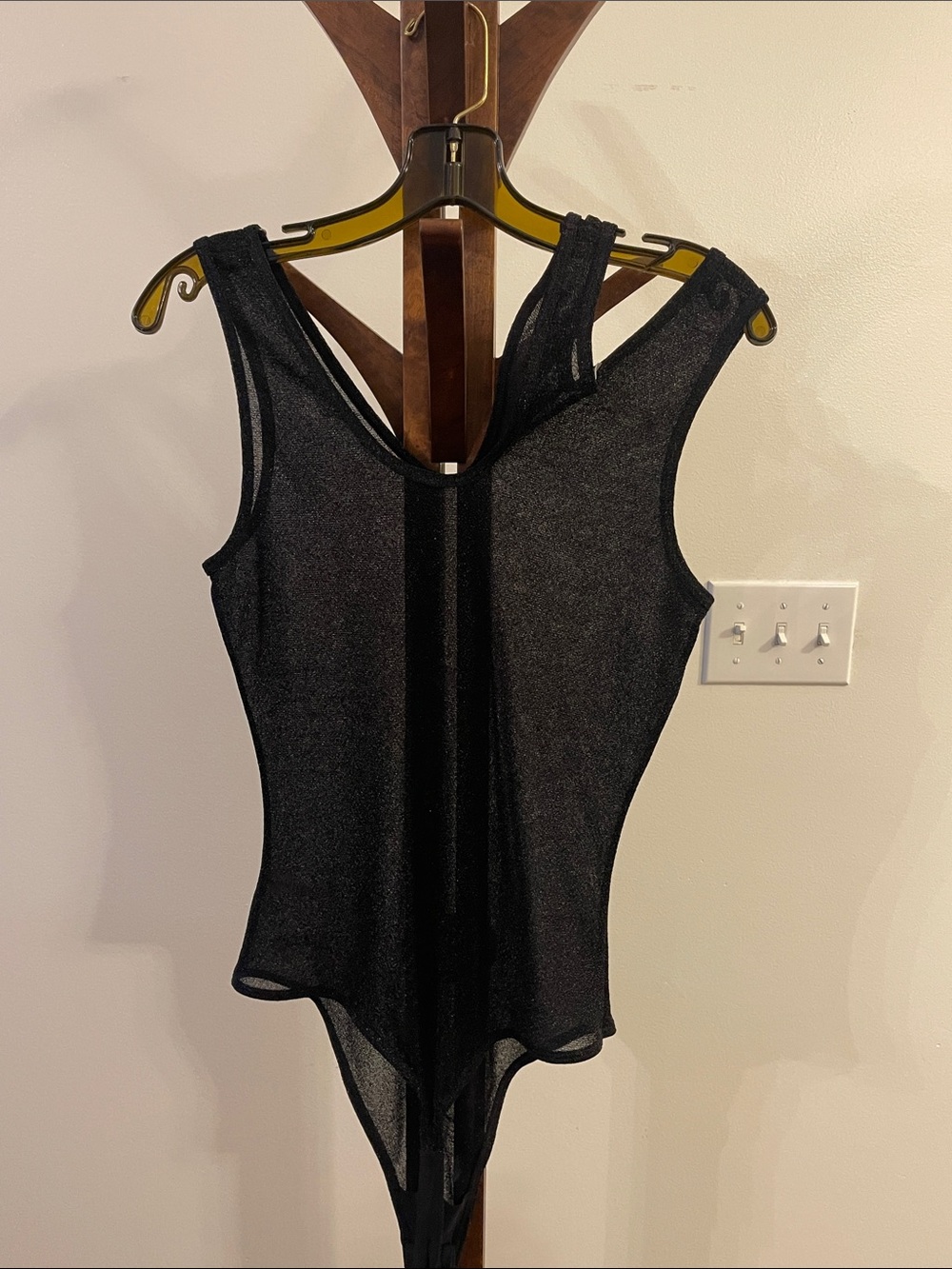 ALIX NYC Black Sheer Sleeveless Bodysuit